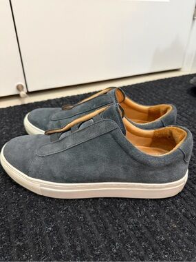 Men's Blue Suede Low-Top Slip-On Sneakers. Brand Quince